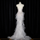 White strapless fitted long ball gown/bridal dress R8953