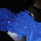 Blue halter-neck, fitted waist, elegant floral skirt, long ball gown R7056