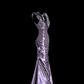 Light grayish purple sleeveless fitted waist pleated hip-hugging sexy long ball gown R6657