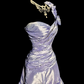 Light purple one-shoulder fitted waist elegant ball gown with a stylish skirt R8106