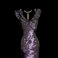 Light grayish purple sleeveless fitted waist pleated hip-hugging sexy long ball gown R6657