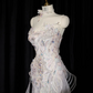 White strapless fitted long ball gown/bridal dress R8953