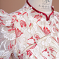 Red floral print, Chinese-style neckline, fitted waist, slimming silhouette, sexy long ball gown R8402