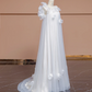 White halter-neck, straight-cut, long ball gown, bridal dress R8316