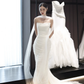 White tube top slim waist pleated sexy long dress bridal gown R6038