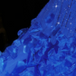 Blue halter-neck, fitted waist, elegant floral skirt, long ball gown R7056
