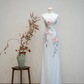 Light blue strapless fitted long ball gown R8893