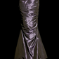 Light grayish purple sleeveless fitted waist pleated hip-hugging sexy long ball gown R6657