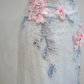 Light blue strapless fitted long ball gown R8893