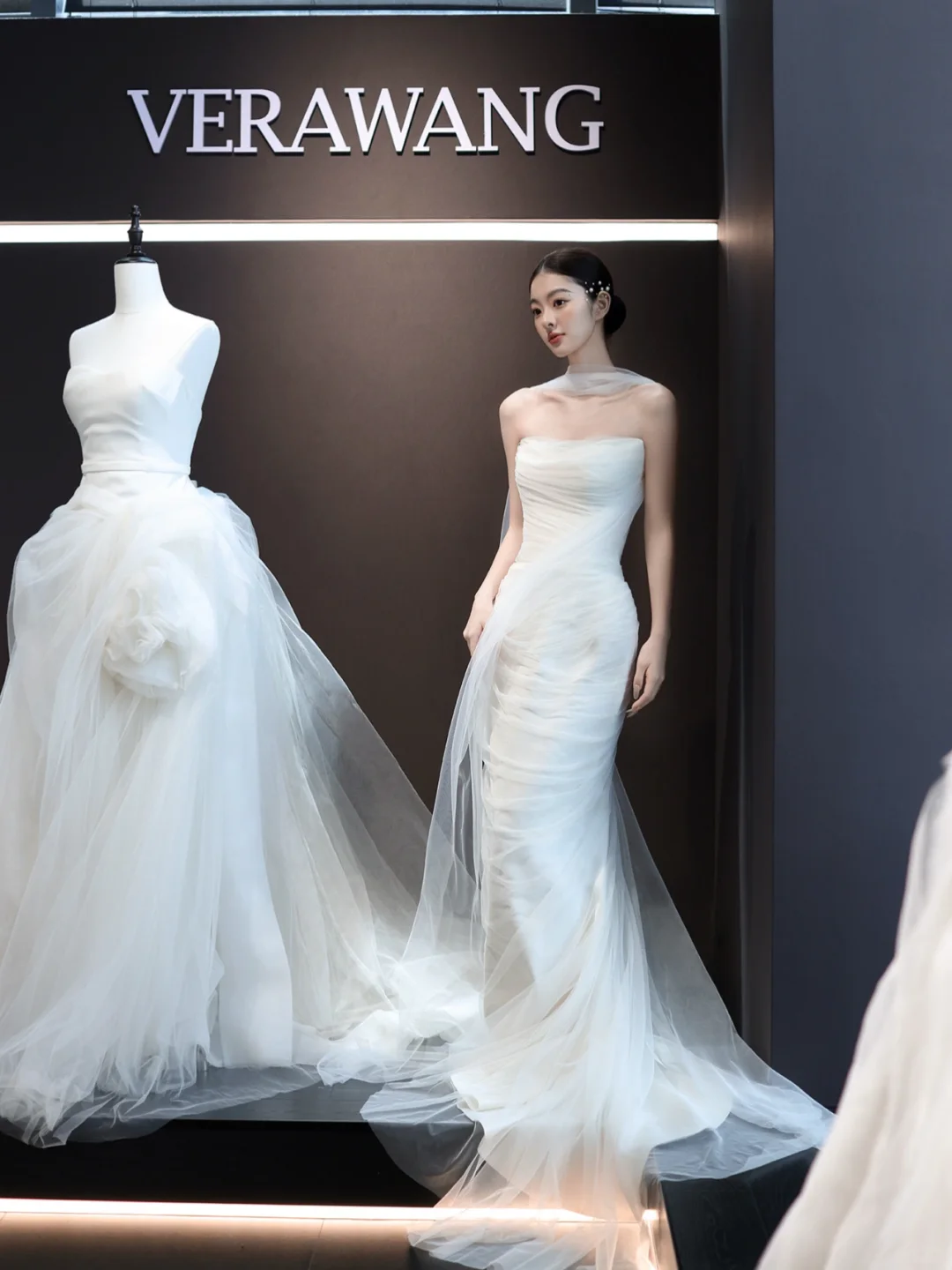 White tube top slim waist pleated sexy long dress bridal gown R6038