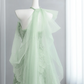 Light green strapless fitted long ball gown R8432