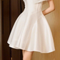 White gentle design neckline one shoulder waist slim fit long skirt short skirt homecoming dress R4718