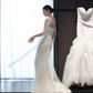 White tube top slim waist pleated sexy long dress bridal gown R6038