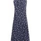 2025 Summer New French Deep V-neck Halter Waist A-line Sleeveless Short Dress R0910