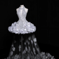 Silver halterneck diamond sequined open back sexy waist puffy skirt homecoming dress R4126