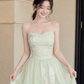 Tulle Puffy Gentle Corset Prom Gown , Green Women's Maxi Evening Dress Ball Gown RS2659