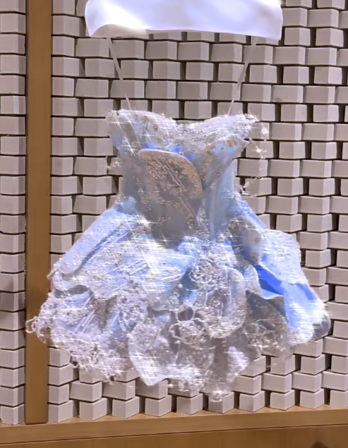 Blue Strap Diamond Lace Cute Princess Mini Skirt Homecoming Dress R4195