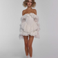 Dreamy White Homecoming Dress , Pleated Lace Trim Corset Mini Summer Dress RS1468