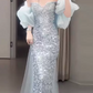 Gorgeous Sliver Prom Gown , Sequins Glitter Bodycon Maxi Evening Dress RS1488