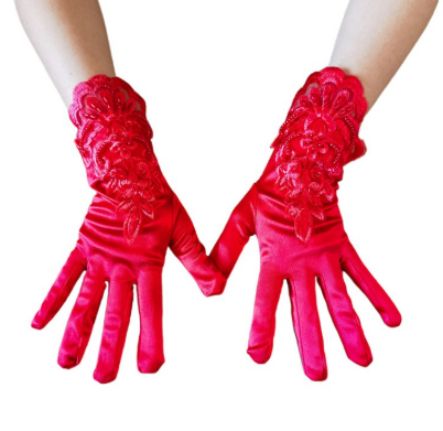 Women's Short Satin Opera Gloves Formal Dance Gloves Wedding Bridal Banquet Evening     S6225