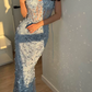 Sexy Pale Blue Sheath Spaghetti Straps Long Women Dress with Applique Evening Dress Prom Dress RS127
