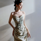 Elegant Mint Green Prom Gown , Niche Embroidery Bodycon Maxi Evening Dress RS1497
