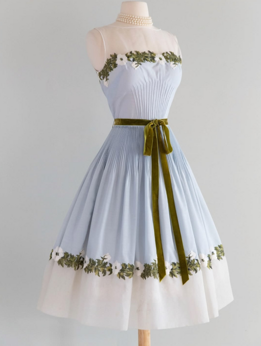 Pale Blue Elegant Homecoming Dress , Flowy Chiffon Corset Mini Evening Dress RS1483