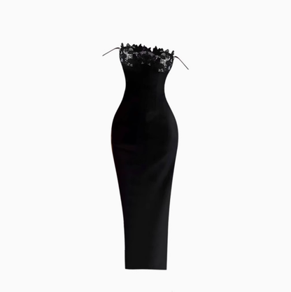 Sexy hot girl lace tube top suspender dress 2025 royal sister waist evening dress R1229