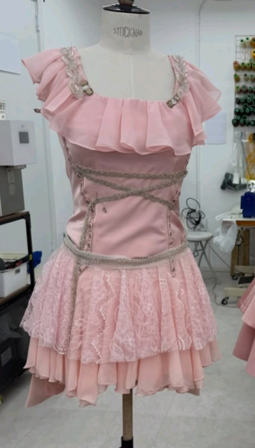 Cute Pink Homecoming Dress , Tiered Chiffon Corset Mini Summer Dress RS1525
