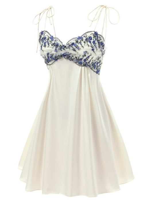 Fresh White Homecoming Dress , Flowy Applique Corset Mini Summer Dress RS1530