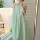 French cotton and linen suspender dress holiday seaside skirt travel long skirt suspender skirt R0195