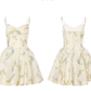 Floral suspender dress summer wear short skirt R2695