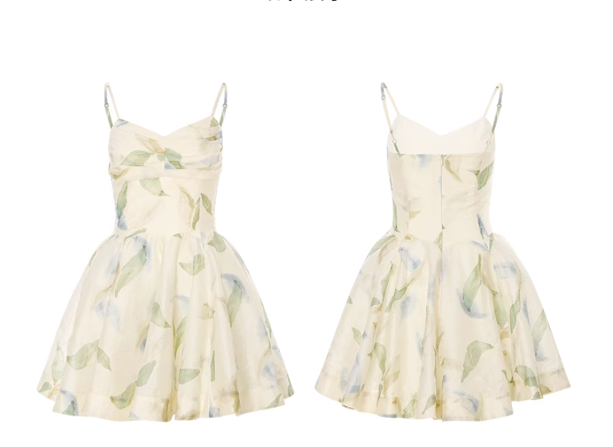 Floral suspender dress summer wear short skirt R2695