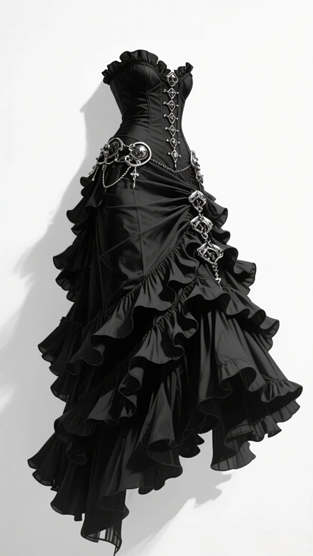 Black strapless fitted long ball gown R7210