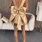 Champagne Sleeveless Waisted A-Line Short Homecoming Dress R5587