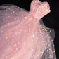 Pink strapless fitted waist ball gown/bridal dress R8744