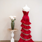 Red strapless fitted long ball gown/bridal dress R8894