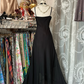 Black halter-neck fitted elegant long dress, ball gown R6258