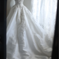 White strapless embroidered fitted long ball gown/bridal dress R6817