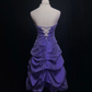 Purple tube top waisted top with flower bud skirt short skirt suit homecoming dress R4966