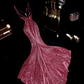 Dreamy pink halter-neck bodycon long ball gown, alluring and sexy R6937