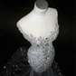 Silver sequined waist slim hip sexy skirt, prom dress R5627