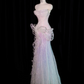 Light purple strapless fitted long ball gown R8924