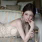 Light apricot halter neck fitted waist slim fishtail skirt long ball gown R8650