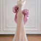 Light pink strapless, fitted waist, bodycon, sexy long ball gown R8172