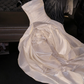 White halter-neck satin fitted waist ball gown/bridal dress R8804