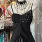 Black halter-neck fitted elegant long dress, ball gown R6258
