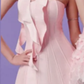 Pink tube top simple style waist slim fit A-line cute short skirt homecoming dress R4638