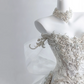 Ivory white strapless fitted waist slim fishtail long ball gown R8433