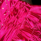 Rose pink halter-neck cinched waist short ball gown R6977
